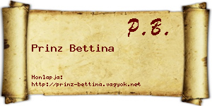Prinz Bettina névjegykártya